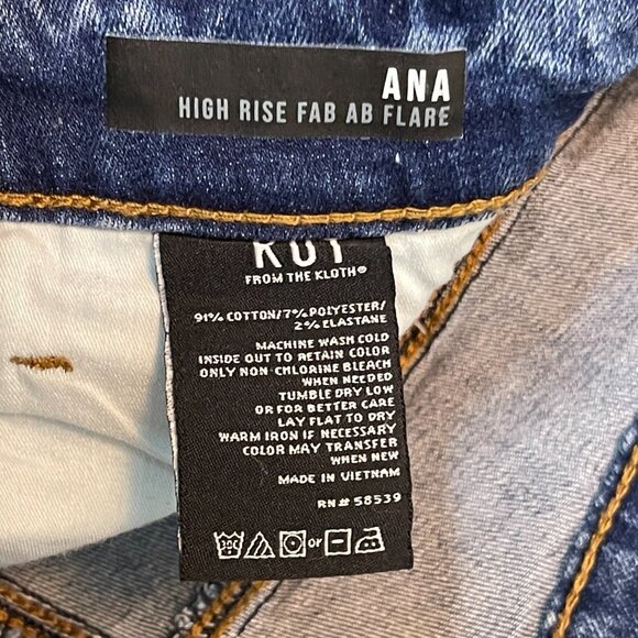 Kut from the Kloth Women Ana High Rise Fab Ab Flare Stretch Denim Jean 24W Plus - Picture 10 of 11